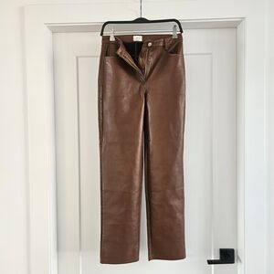 Wilfred Brown "Melina" Straight Leg Faux Leather Pants